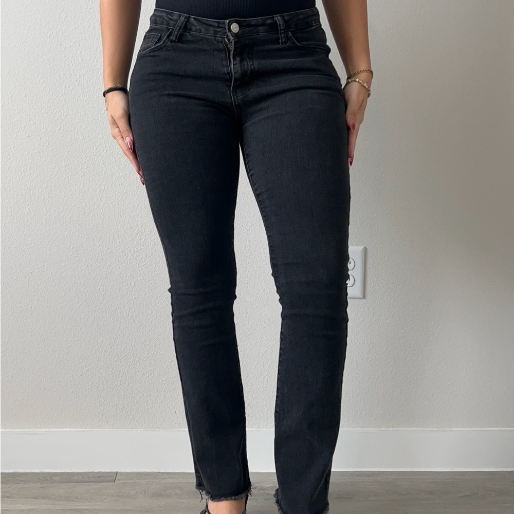 SHEIN Classic Black Skinny Flare Leg Pants